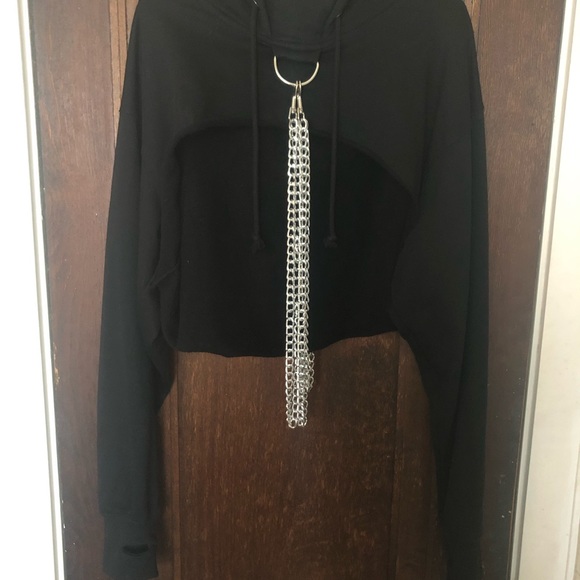 chained and dangerous crop hoodie